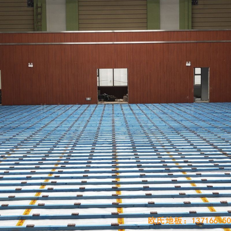 山西晉中榆次王湖小學運動木地板施工案例