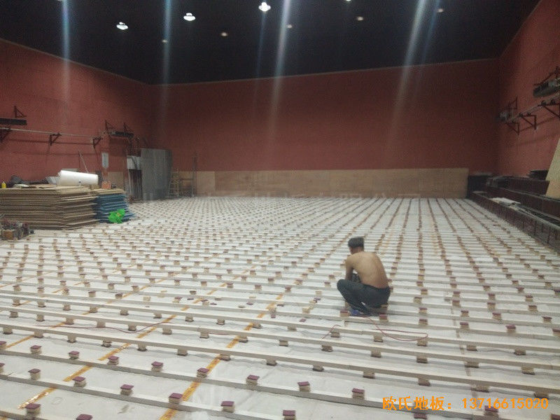 石家莊青園街電信營業廳對面籃球館體育木地板鋪設案例2