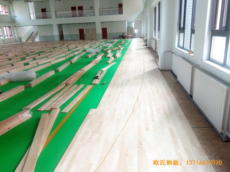 北京趙全營鎮天順小學體育館運動木地板鋪設案例3