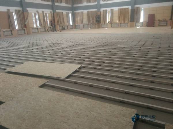 普通運(yùn)動(dòng)場(chǎng)地木地板施工