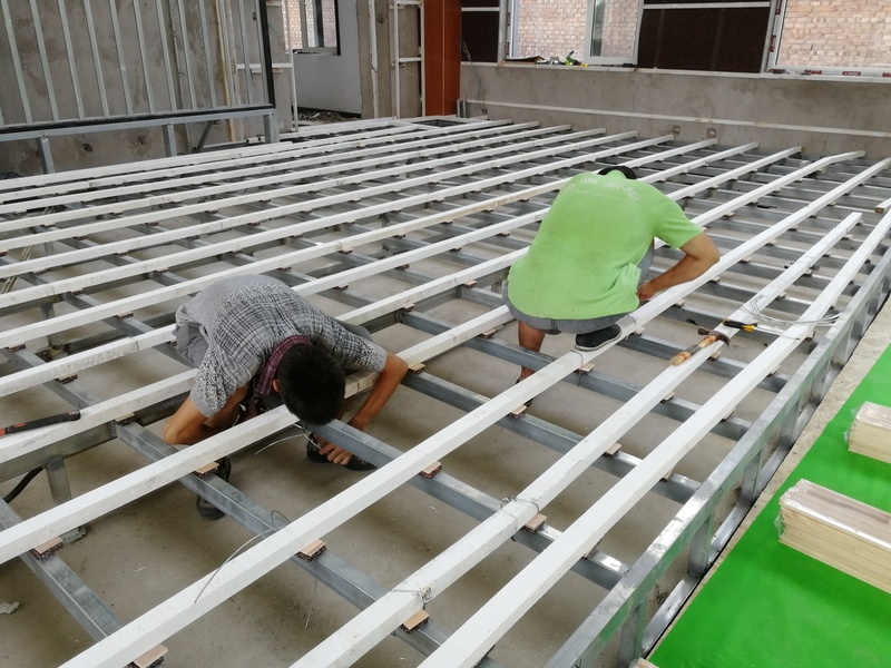 晉中中鐵三局六公司舞臺(tái)木地板施工案例3